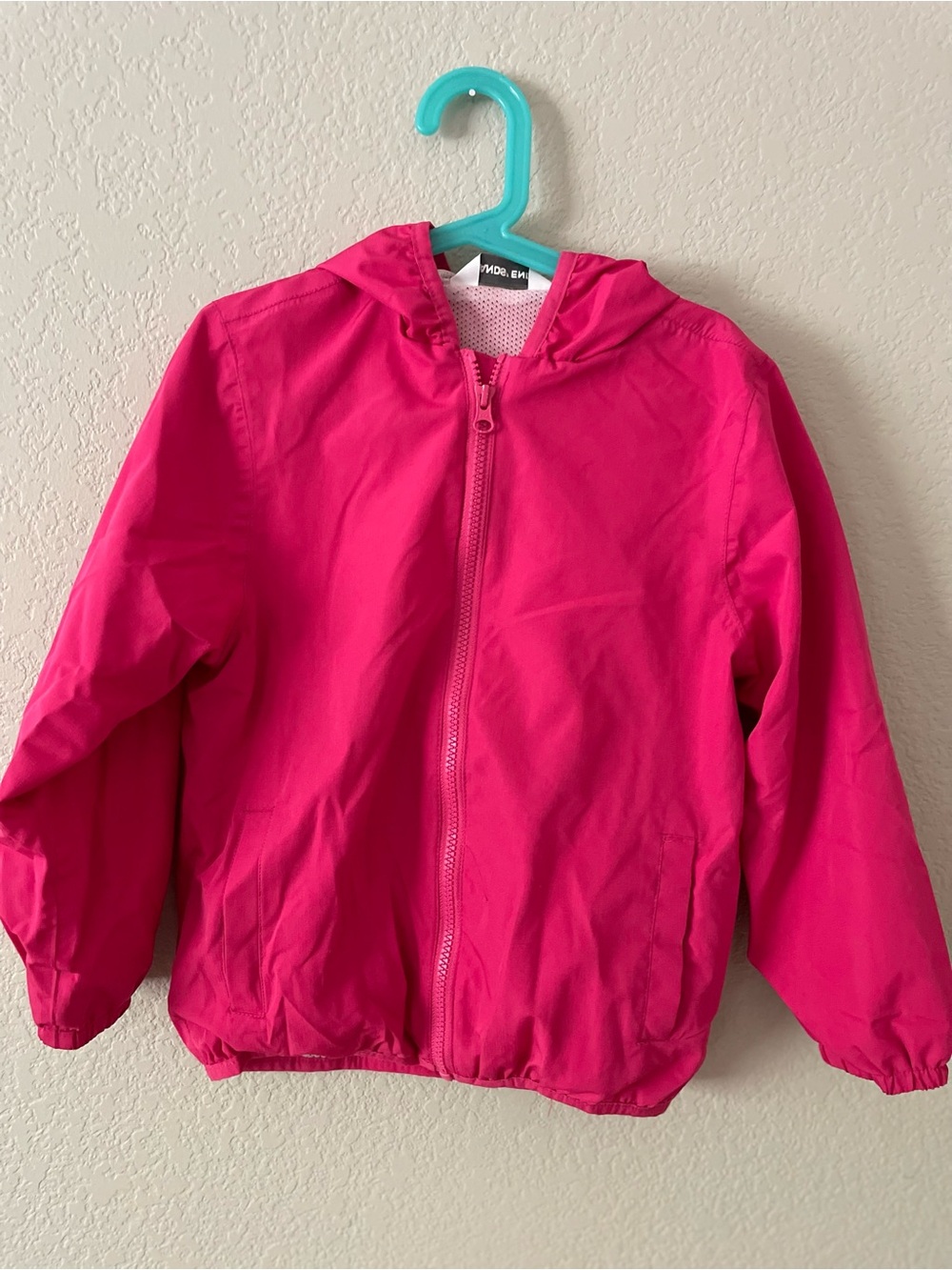 Lands' End Girls Bright Pink Hooded Raincoat